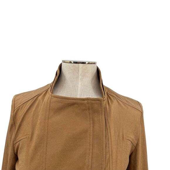 Clara‎ Sun Woo Liquid Leather Moto Jacket Camel Tan Size XS - Picture 4 of 14